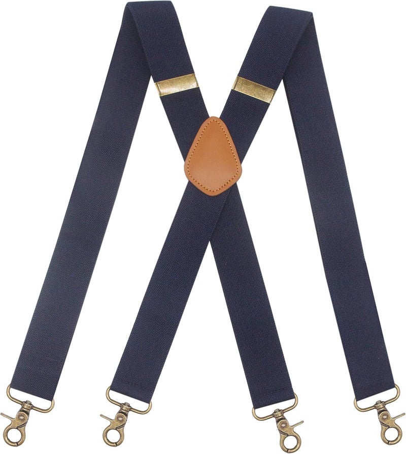 Timiot Mens Suspender 4 Swivel Strong Hooks Adjustable Braces Elastic Comfortable X Style Heavy Duty Strap - Image 1